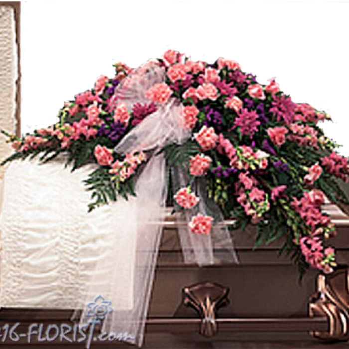 Funeral Casket Flowers Spray Arrangement c3096 | Funeral Flower