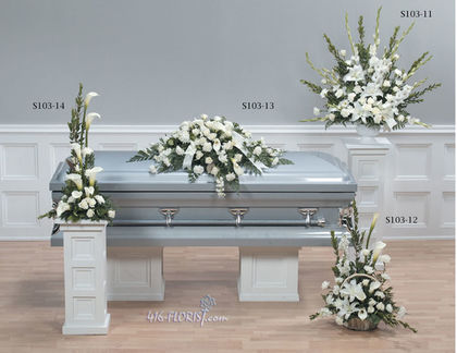 White Funeral Spray Arrangement