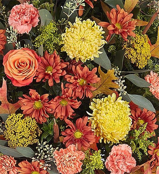 Orange & Yellow Funeral Standing Spray c7034 Funeral Flower Arrangements