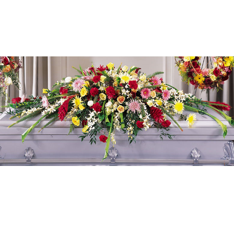Blanket of Flowers Casket Spray c1971 Funeral Flower Arrangements